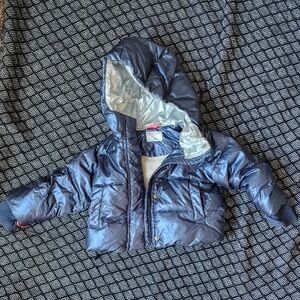 Crewcuts Shiny Navy Hooded Puffer Jacket